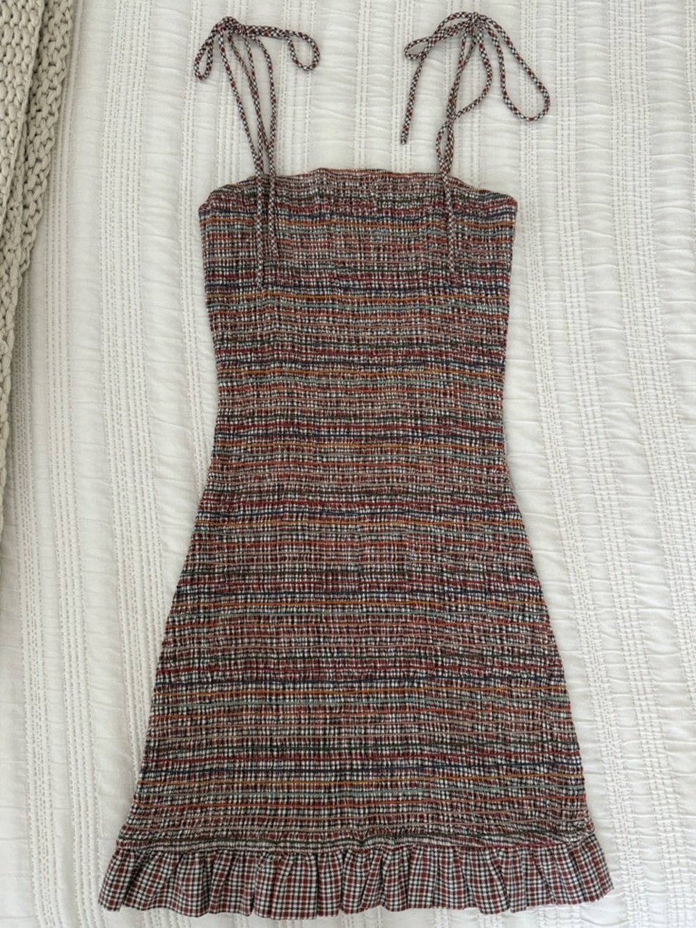 Multicolor Dress with Tie Straps